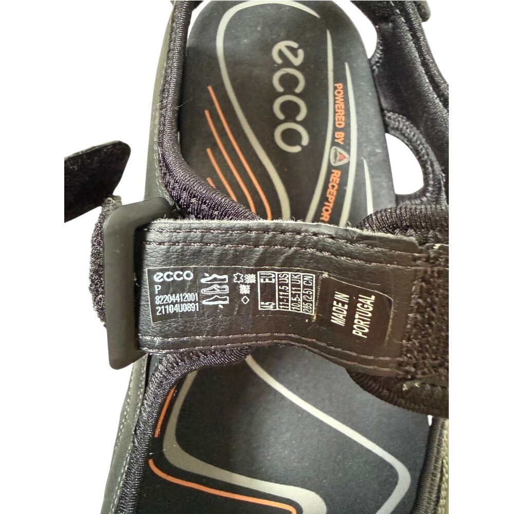 ECCO Offroad Black Nubuck Leather Sport Sandals Size 45 / Men's 11-11.5 - Picture 11 of 12